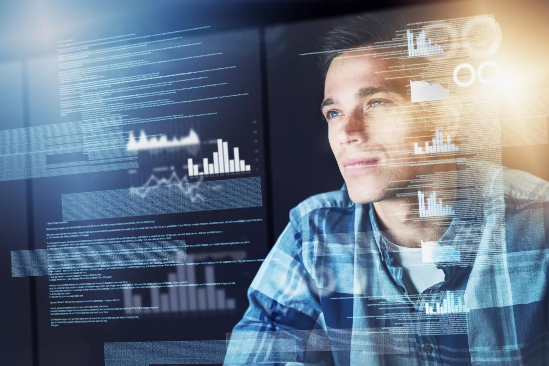 programming-hologram-man-with-code-coding-data-analysis-with-graphs-charts-online-reading-male-person-employee-programmer-with-concentration-holographic-research-software